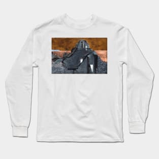 Mykonos Chapel Greek Island watercolor gothic style Long Sleeve T-Shirt